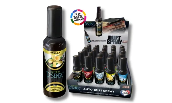 D' Sense Auto-Duftspray 75ml Mix-Sortiment, 25er Display